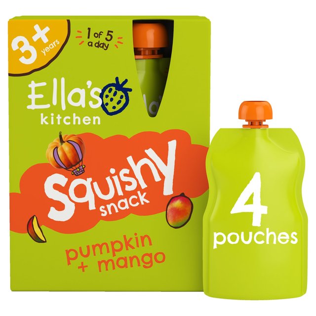 Ella's Kitchen Organic Mango & Pumpkin Kids Snack Multipack Smoothie Pouch 3+ Years 4x100g