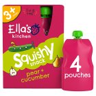 Ella's Kitchen Organic Pear & Cucumber Kids Snack Multipack Smoothie Pouch 3+ Years 4x100g