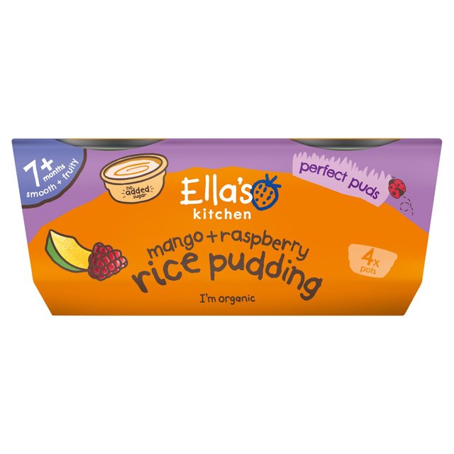 Ella's Kitchen Organic Mango+Raspberry Rice Pudding Baby Pot 7m+