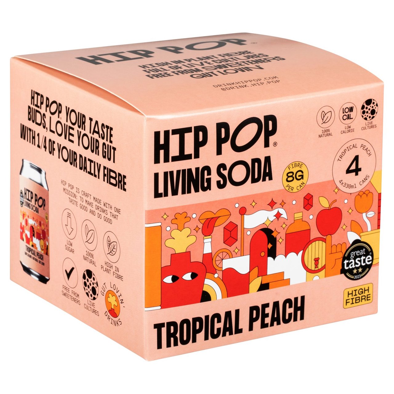 Hip Pop Tropical Peach Living Soda