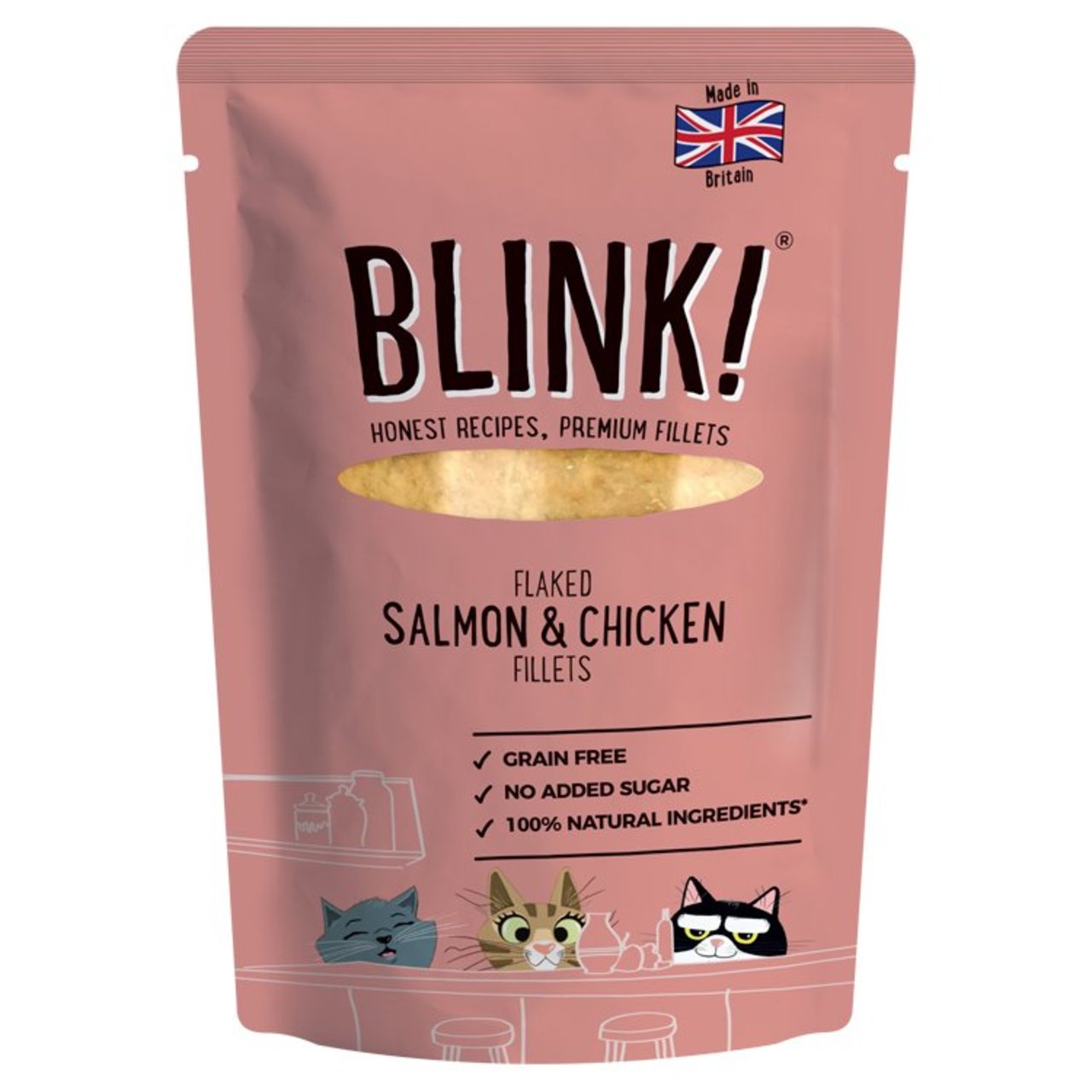 Blink Flaked Salmon & Chicken Fillets Wet Cat Food Pouch