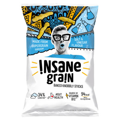 Insane Grain Baked Knobbly Sticks Salt & Vinegar Flavour