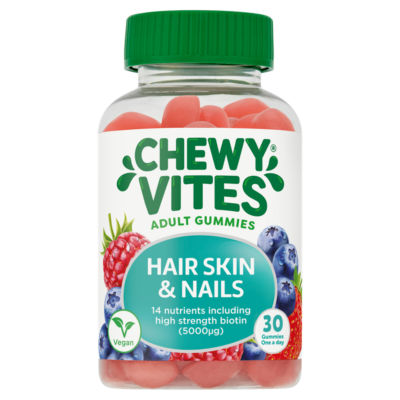 Chewy Vites Adult Gummies Hair Skin & Nails 30 Gummies One a Day