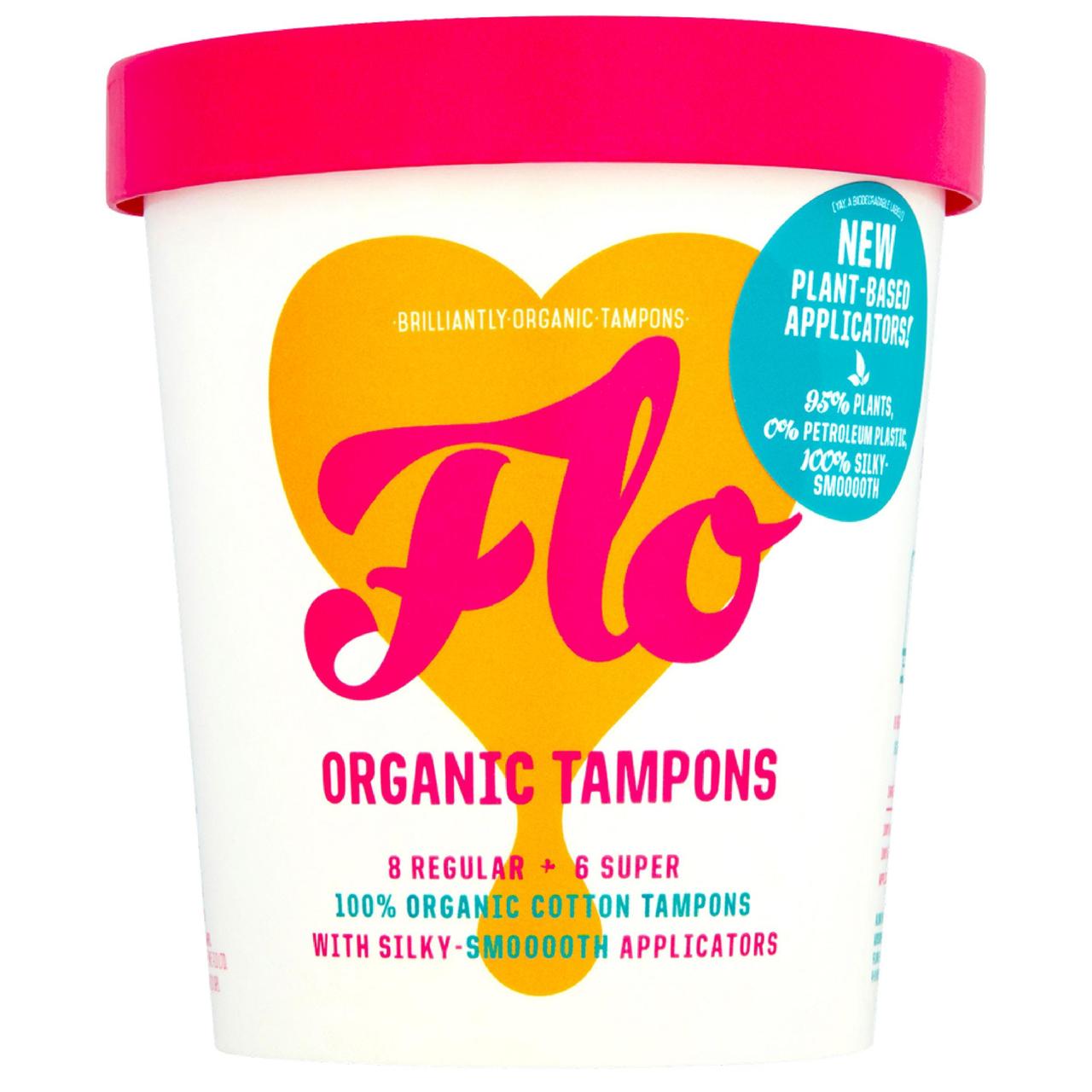 FLO Organic Applicator Tampons, Regular + Super Combo Pack