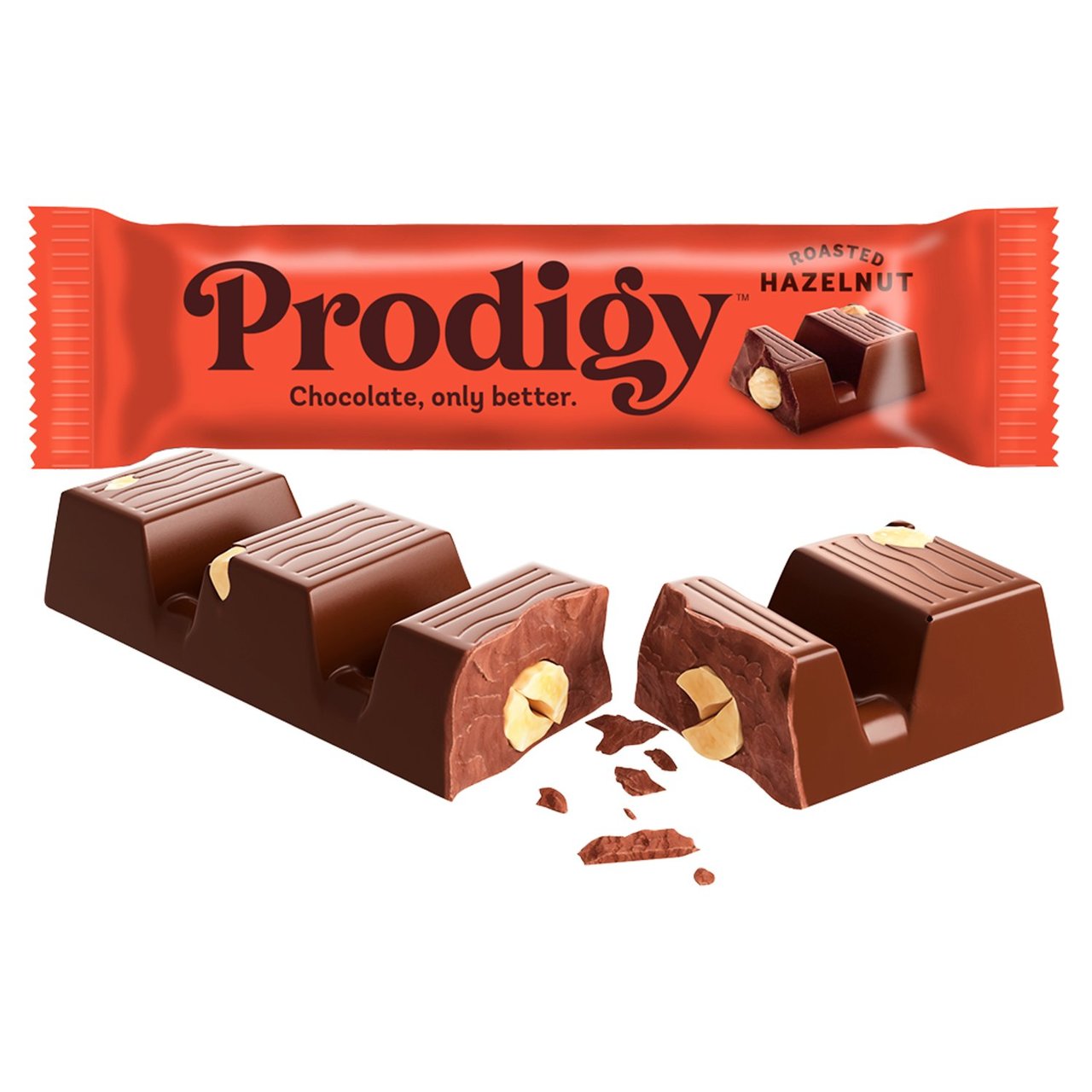 Prodigy Chunky Roasted Hazelnut Chocolate Bar