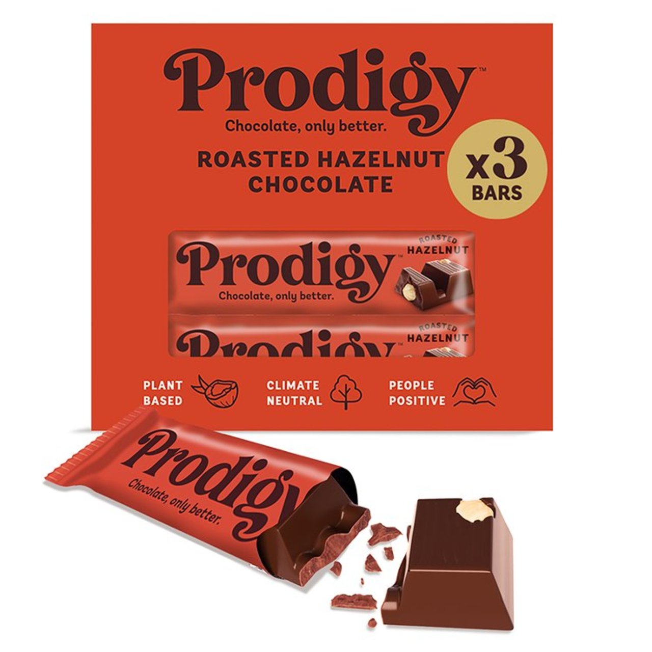 Prodigy Roasted Hazelnut Chocolate Bar Multipack