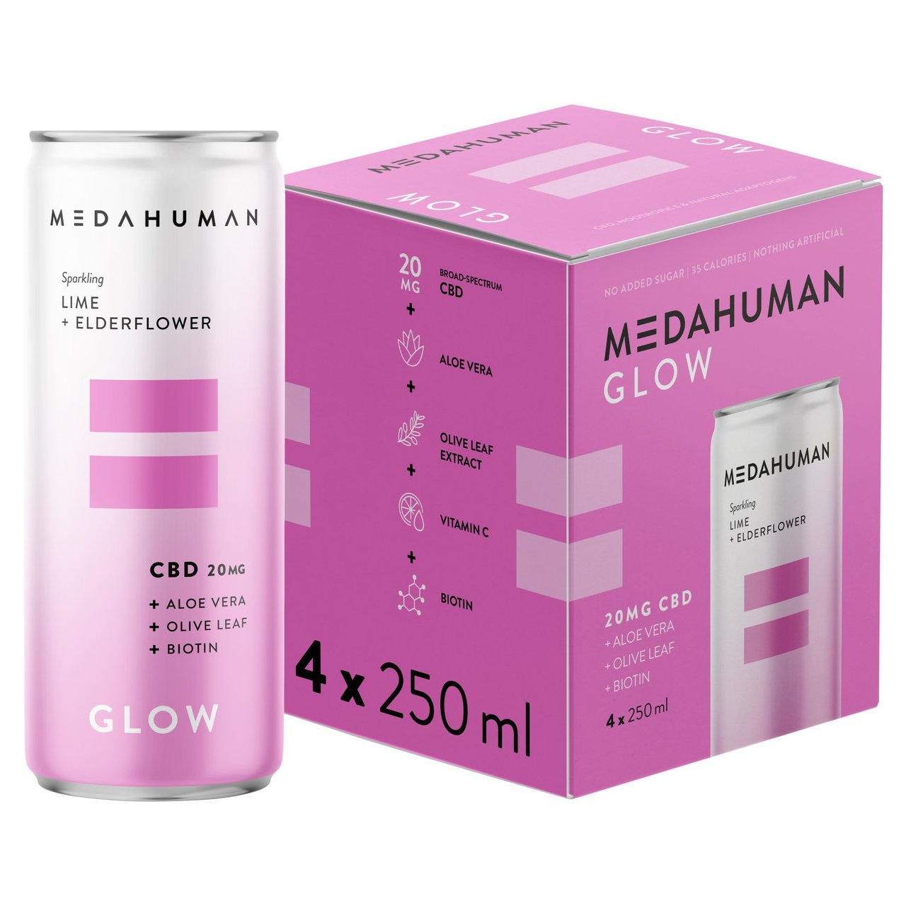 Medahuman Glow CBD Drink Lime & Elderflower