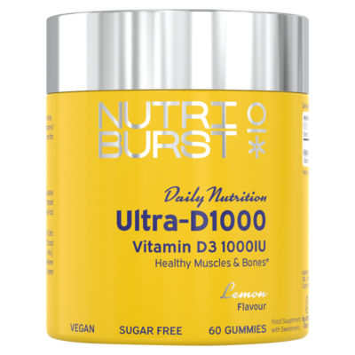 Nutriburst Ultra-D1000 Vitamin D3 1000IU Lemon Flavour 60 Gummies