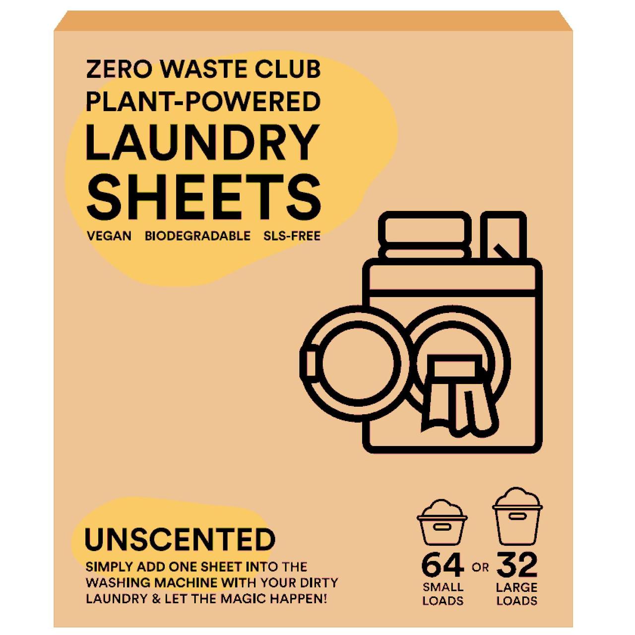 Zero Waste Club Detergent Sheets Plastic Free - Unscented