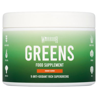 Warrior Greens Food Supplement Orange Flavour 100g