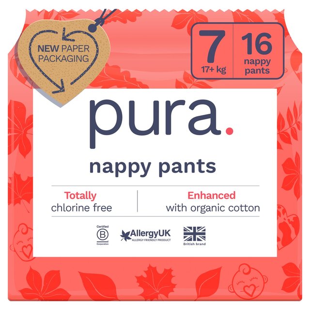 Pura 16 Nappy Pants Size 7 17+ kg (37+lbs)