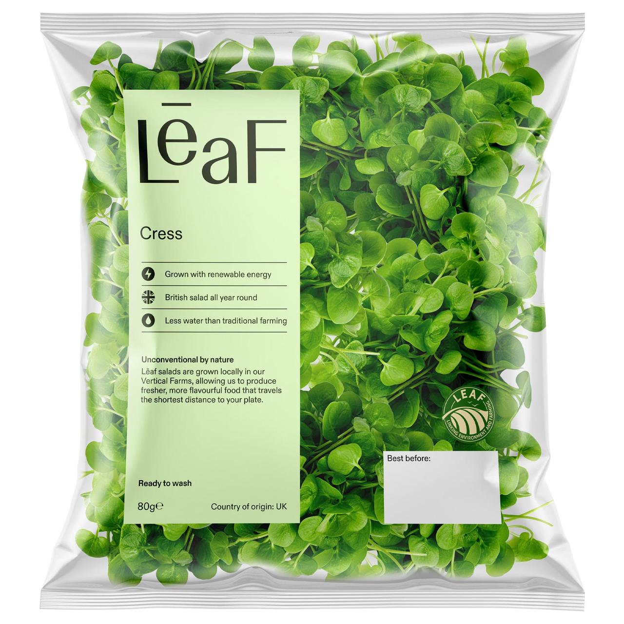 Leaf British Baby Leaf Cress Salad