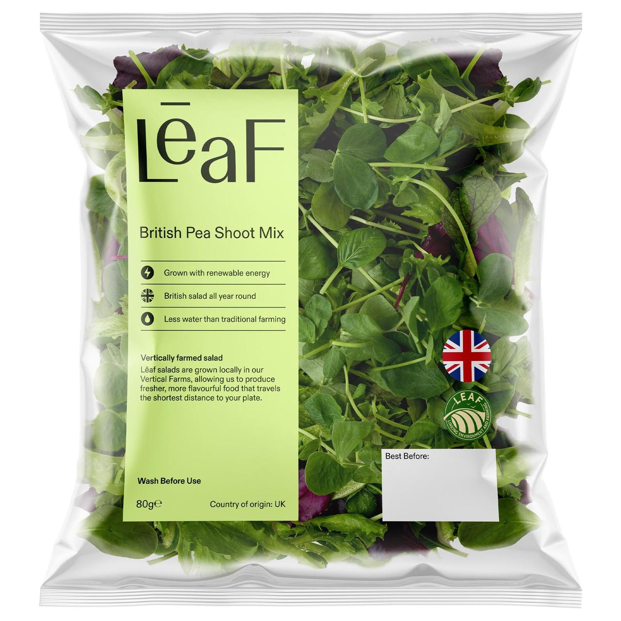 Leaf British Pea Shoot Salad Mix