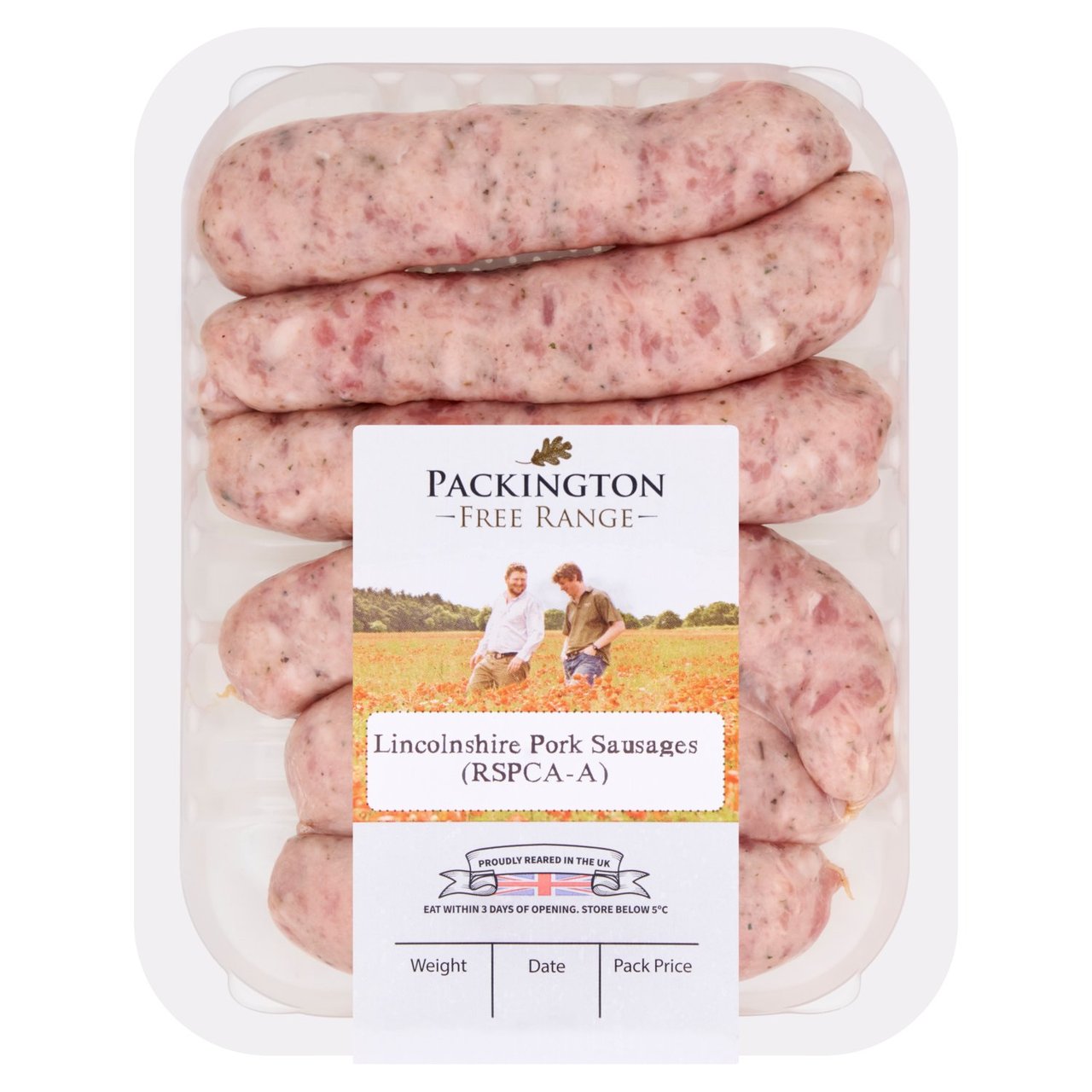 Packington Free Range Lincolnshire Sausages