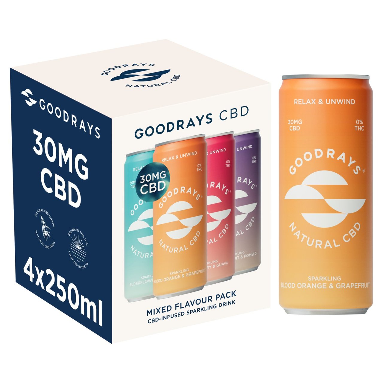 Goodrays CBD Drinks - Four Flavour Mixpack