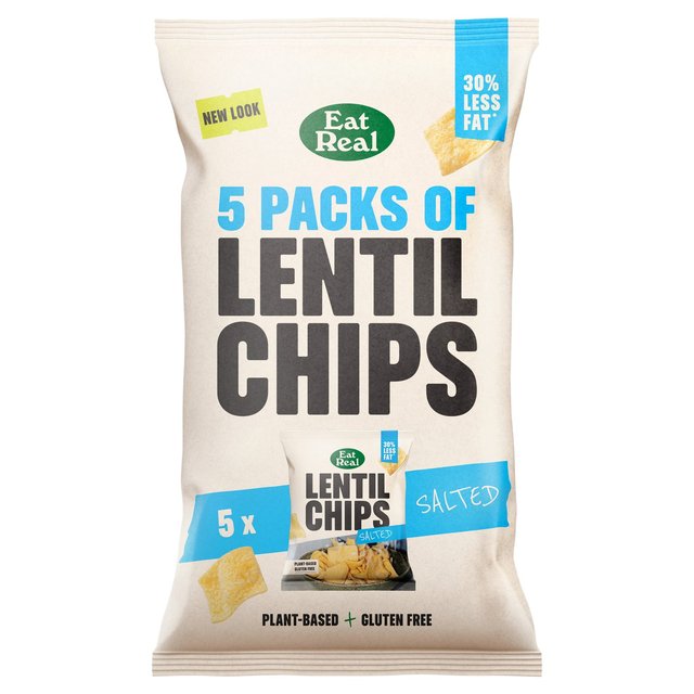 Eat Real Lentil Chips Salted 5x18g