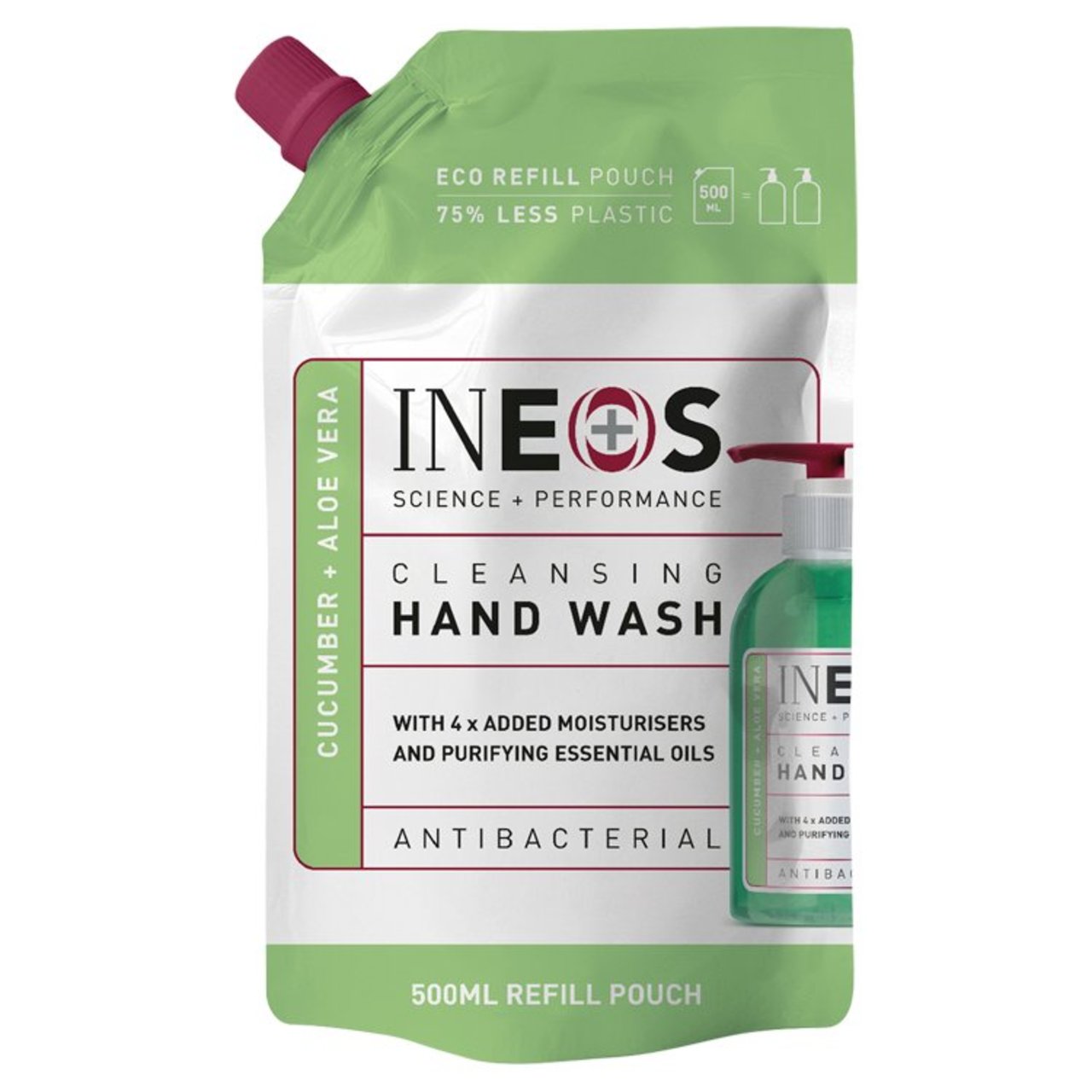 INEOS Moisturising Handwash Cucumber + Aloe Vera Refill 500ml