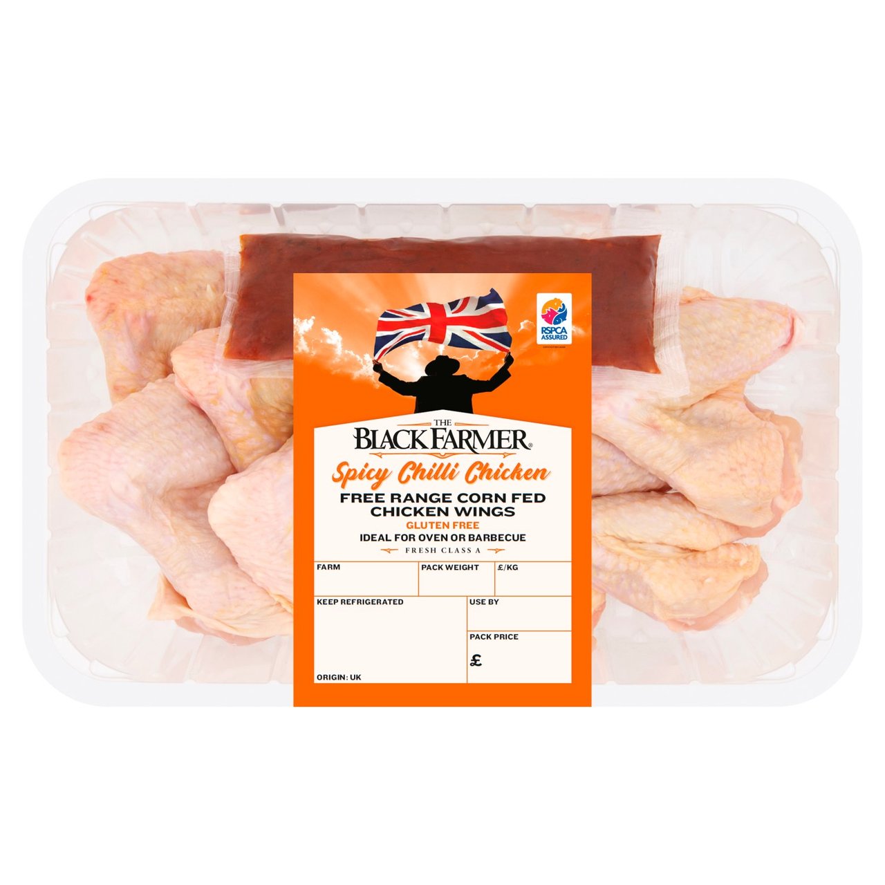 The Black Farmer Spicy Chili Corn-Fed Chicken Wings 900g