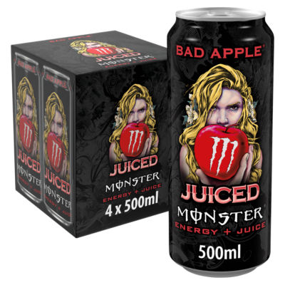 Monster Juiced Bad Apple Energy Drink 4 x 500ml