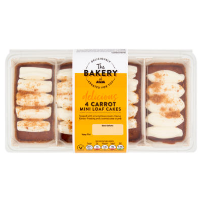 The BAKERY at ASDA 4 Delicious Carrot Mini Loaf Cakes