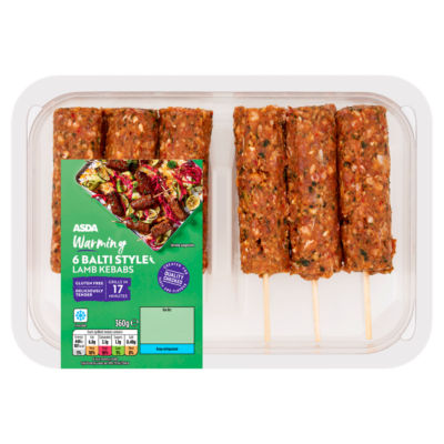 ASDA Warming 6 Balti Style Lamb Kebabs 360g