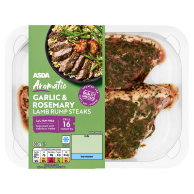 ASDA Aromatic Garlic & Rosemary Lamb Rump Steaks 300g