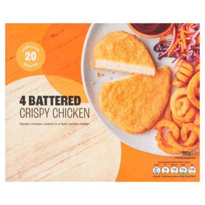 ASDA 4 Battered Crispy Chicken 380g