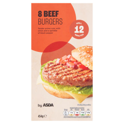 ASDA 8 Beef Burgers