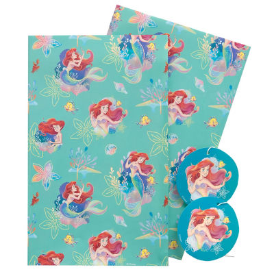 Disney The Little Mermaid Flat Wrap with Gift Tags