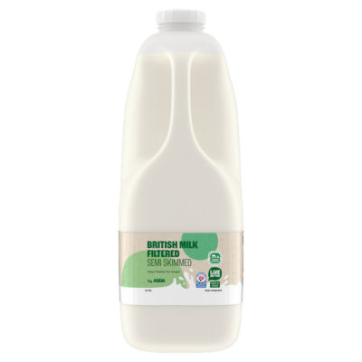 ASDA British Milk Filtered Semi Skimmed 2 Litres