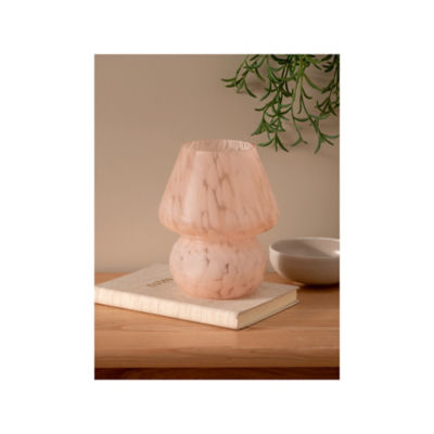 George Home Pink Mushroom Portable Battery Table Lamp