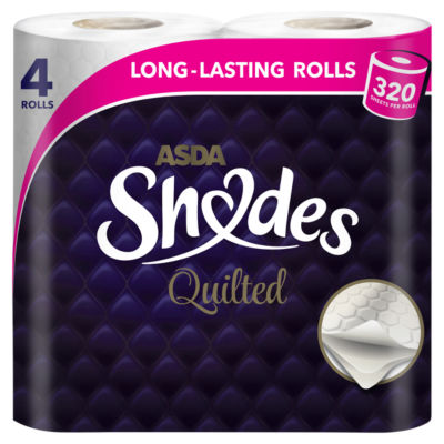 ASDA Shades Quilted Toilet Tissue 4 Rolls