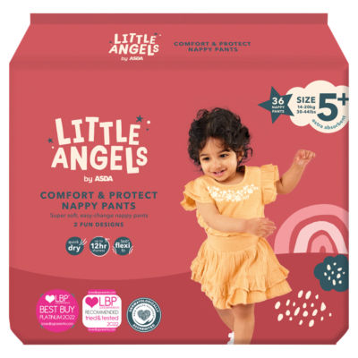 LITTLE ANGELS by ASDA Comfort & Protect Size 5+ 14-20kg 36 Nappy Pants