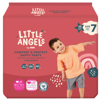 LITTLE ANGELS by ASDA Comfort & Protect Size 7 17kg+ 30 Nappy Pants