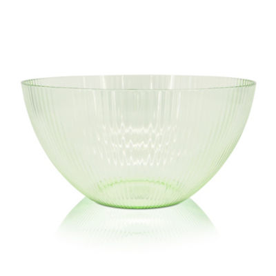 George Home Green Ribbed Plastic Salad Bowl