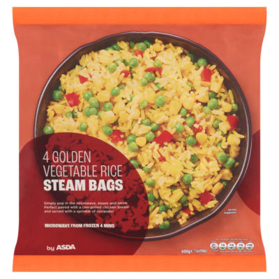 ASDA Golden Vegetable Rice Steam Bags 4 x 150g