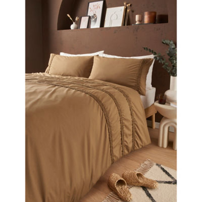 George Home Ruched Stripe King Duvet Set