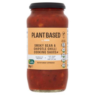 Plant Based by ASDA Smoky Bean & Chipotle Chilli Cooking Sauce 500g