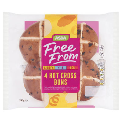 ASDA Free From 4 Hot Cross Buns