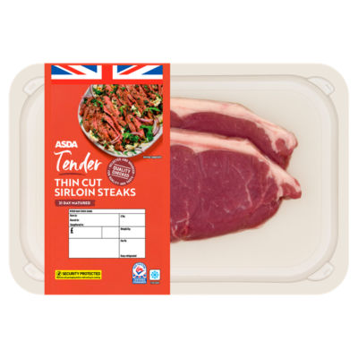 ASDA Sirloin Thin Cut 2 Beef Steaks