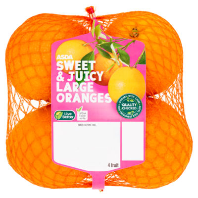 ASDA 4 Sweet & Juicy Large Oranges