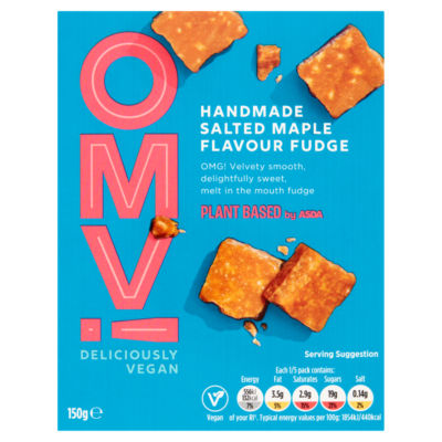 OMV! Deliciously Vegan Handmade Salted Maple Flavour Fudge 150g    