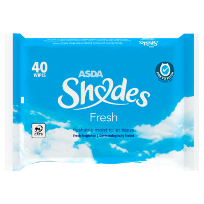 ASDA Shades Fresh Flushable Moist Toilet Tissue Wipes