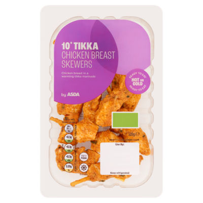 ASDA 10 Tikka Chicken Breast Skewers