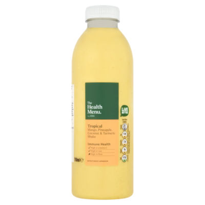 The Health Menu by ASDA Tropical Mango, Pineapple, Coconut & Turmeric Shake 750ml