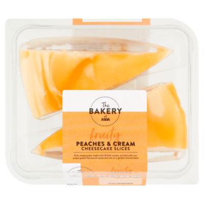 The BAKERY at ASDA Fruity Peaches & Cream Cheesecake Slices 2 x 95g