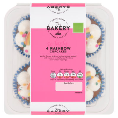 The BAKERY at ASDA 4 Rainbow Cupcakes