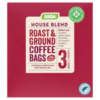 ASDA House Blend Roast & Ground Coffee Bags 10 x 7.5g (75g)