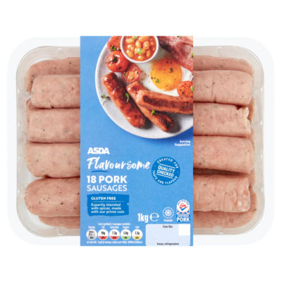 ASDA 18 Flavoursome Pork Sausages 1kg