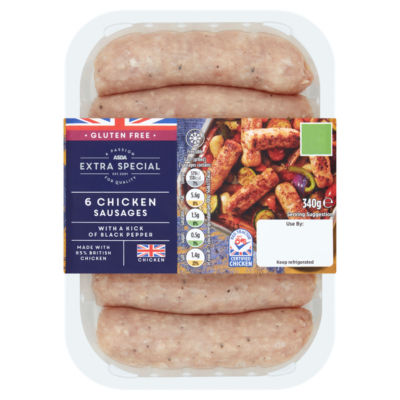 ASDA Extra Special 10 Hot Honey Pork Chipolata Sausages 340g